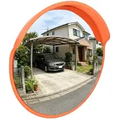 vidaXL Buiten Convexe Verkeersspiegel Oranje Ø75 cm Polycarbonaat
