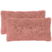 vidaXL Kussensloop 2 st HEERLEN Roze 40 x 70 cm PV Fleece