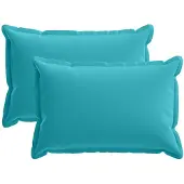 vidaXL Kussensloop 2 st HOUTEN Turquoise 50 x 75 cm Polyester