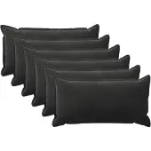 vidaXL Kussensloop 6 st HOUTEN Zwart 40 x 70 cm Fluweel