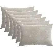 vidaXL Kussensloop 6 st HEERLEN Lichtgrijs 30 x 50 cm Chenille Stof