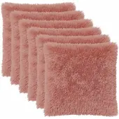 vidaXL Kussensloop 6 st HEERLEN Roze 80 x 80 cm PV Fleece