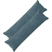 vidaXL Kussensloop 2 st HOUTEN Blauw 40 x 145 cm Chenille Stof