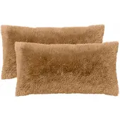 vidaXL Kussensloop 2 st HEERLEN Taupe 40 x 80 cm PV Fleece