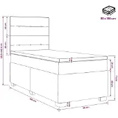 vidaXL Boxspringbed met matras en LED-verlichting, lichtgrijs, 90 x 190 cm, stof