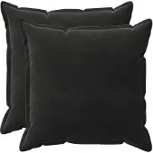 vidaXL Kussensloop 2 st HOUTEN Zwart 65 x 65 cm Fluweel