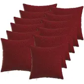 vidaXL Kussensloop 12 st HEERLEN Wijnrood 40 x 40 cm Stof