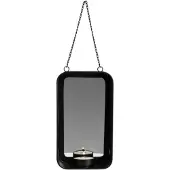 Gusta Wand waxinelichthouder zwart 1 houder 18 cm