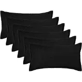 vidaXL Kussensloop 6 st HOUTEN Zwart 40 x 70 cm Bouclé