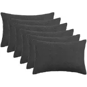 vidaXL Kussensloop 6 st HEERLEN Donkergrijs 50 x 80 cm Bouclé