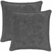 vidaXL Kussensloop 2 st HOUTEN Donkergrijs 35 x 35 cm Nep Konijnenbont