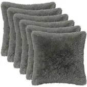 vidaXL Kussensloop 6 st HEERLEN Lichtgrijs 45 x 45 cm PV Fleece