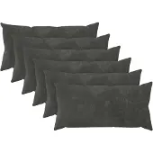 vidaXL Kussensloop 6 st HEERLEN Antraciet 40 x 80 cm Microfiber Fleece