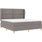 vidaXL Boxspring bed met hoofdeinde Taupe 200 x 180 cm Stof