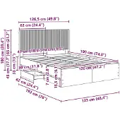 vidaXL bedframe met opbergruimte en hoofdeinde, gerookt eikenhout