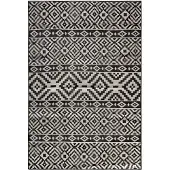 vidaXL Buitenkleed met patroon platgeweven 160x230 cm zwart