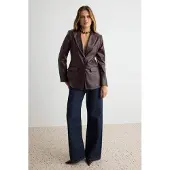 Trendyol TRENDYOLMİLLA Dames Bordeauxrood Effen Lang, Getailleerd Blazers