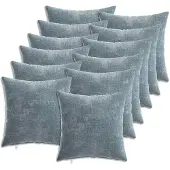 vidaXL Kussensloop 12 st HEERLEN Lichtblauw 40 x 40 cm Chenille Stof