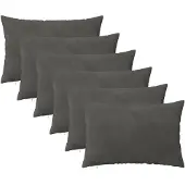 vidaXL Kussensloop 6 st HEERLEN Donkergrijs 50 x 70 cm fluweel