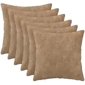 vidaXL Kussensloop 6 st HEERLEN Taupe 50 x 50 cm Microfiber Fleece