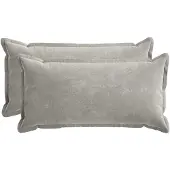 vidaXL Kussensloop 2 st HOUTEN Lichtgrijs 40 x 80 cm Chenille Stof