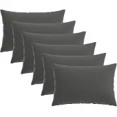vidaXL Kussensloop 6 st HEERLEN Antraciet 30 x 50 cm Polyester