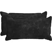 vidaXL Kussensloop 2 st HOUTEN Antraciet 40 x 80 cm Chenille Stof