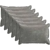 vidaXL Kussensloop 6 st HOUTEN Donkergrijs 50 x 70 cm Chenille Stof