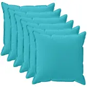 vidaXL Kussensloop 6 st HOUTEN Turquoise 35 x 35 cm Polyester