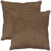 vidaXL Kussensloop 2 st HEERLEN Lichtbruin 60 x 60 cm Nep Konijnenbont