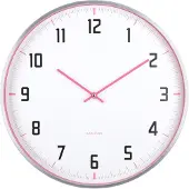 Karlsson Sporty, Muur, Klok, Rond, Roze, Wit, Aluminium, Batterij