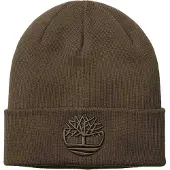 Timberland Geribde muts met logo voor volwassenen (Chocoladebruin)