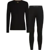 Icebreaker - Thermokleding - M Merino 175 Everyday LS Crewe and Leggings Set Black voor Unisex van Wol - Maat L - Zwart