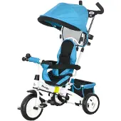 HOMCOM Kinderdriewieler Metaal, Kunststof 95L x 50B x 106H cm Blauw