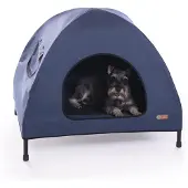 K&H 771612, verhoogd, koelend honden- en kattenbed met dak, middelgroot