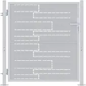 vidaXL Tuinpoort met slot Zilver 85 x 97 cm Roestvrij staal
