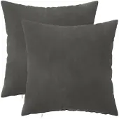 vidaXL Kussensloop 2 pcs HEERLEN Donkergrijs 40 x 40 cm Fluweel