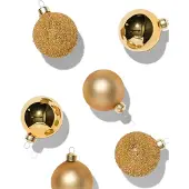 HEMA Kerstballen Glas Goud - 6 Stuks