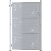 vidaXL Tuinpoort 85 x 120 cm Roestvrij staal zilver Vergrendelbaar