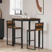 Merkloos Vierkante Eettafel van Hout met Metalen Poten