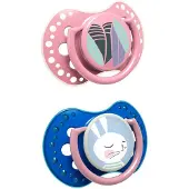 Lovi 2-pack Dynamische Speen 0-3 mnd - Konijn Roze