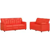 vidaXL Bankstel 2 pcs Rood Kunstleer