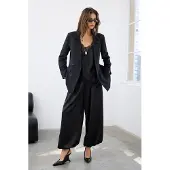 Trendyol TRENDYOLMİLLA Dames Grijs Effen Lang Regular fit Blazers
