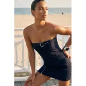 Trendyol TRENDYOLMİLLA Dames Donkerblauw Effen Kort / Mini Mouwloos Avond / Dagelijks Bodycon Jurken
