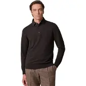 Profuomo poloshirt bruin effen