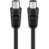 Pro Antennekabel, 15 m, coax-stekker naar coax-contrastekker, zwart, dubbel afgeschermd