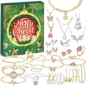 Merkloos Adventskalender met sieraden, 24 verrassingen, voor dames, kerstkalender