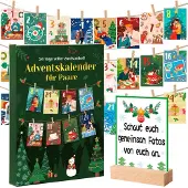 Dripio Adventskalender voor koppels 2025 – 24 kaartjes, houten klemmetjes, tafelkalender
