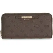 GUESS portemonnee Carmella SLG Large Zip Around Wallet Taupe Logo