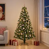 vidaXL Kunstkerstboom met Ballen 180 cm 300 LED's Warmwit